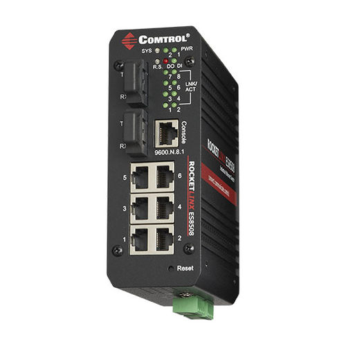 管理型スイッチ変換器 - RocketLinx ® ES8508F-S-XT - Comtrol Corporation - 8 ポート / 光ファイバー / ギガビットイーサネット