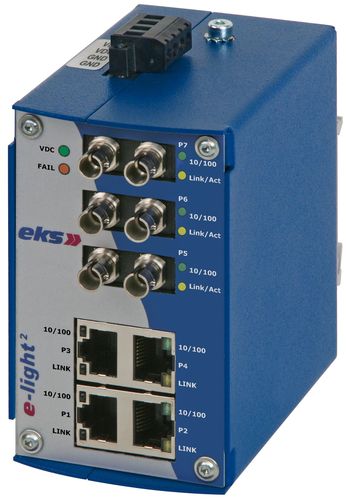 非管理型スイッチ変換器 - eks Engel GmbH & Co. KG - 10 ポート / イーサネット / 光ファイバー