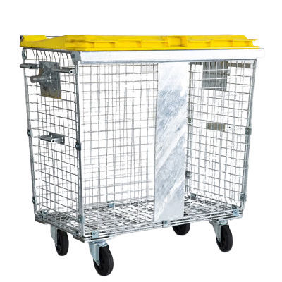 スチール製廃棄物コンテナ - 1002035 + 1001791 - SUFILOG - 産業廃棄物用 / 紙用 / ふた付き