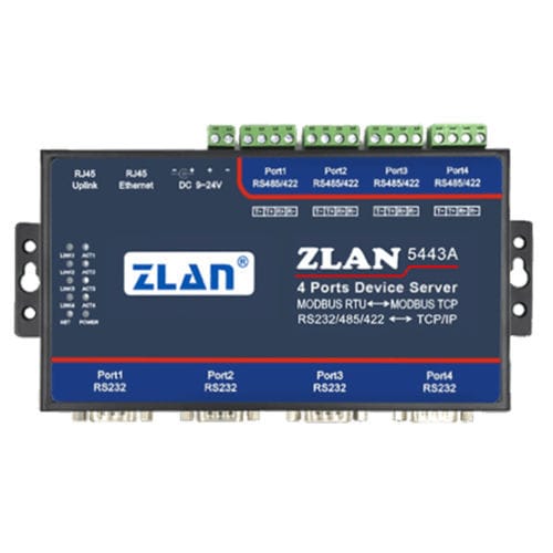 シリアル周辺機器のサーバー - ZLAN5443A - Shanghai ZLAN Information Technology Co.,Ltd - Modbus / イーサネット / 4 ポート