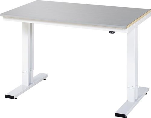 ステンレススチール製作業台 - 08-WT-125-080-ES - RAU - 修理工場用 / 高さ調節可能 / 電動式