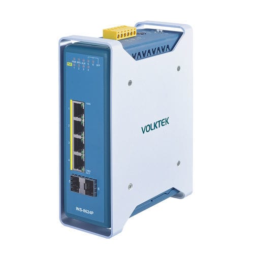 管理型イーサネットスイッチ - INS-8624P - Volktek - 6 ポート / DINレール / 屋内用