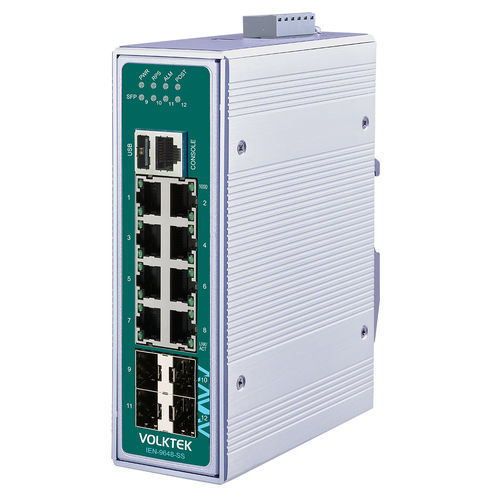 管理型イーサネットスイッチ - IEN-9648-SS - Volktek - 12 ポート / ギガビットイーサネット / DINレール
