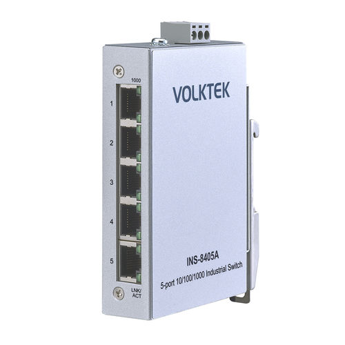 非管理型イーサネットスイッチ - INS-8405A - Volktek - 5 ポート / DINレール / 壁掛け