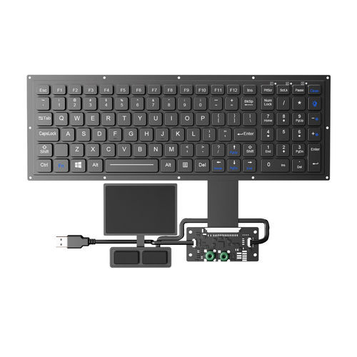 パネル設置用キーボード - K-TEK-M340KP-FN-BL-FC-KC-ANA-151B+TP85+2K - Key Technology Rugged System Limited - カーボンコンタクト / 102 キー / タッチパッド付き