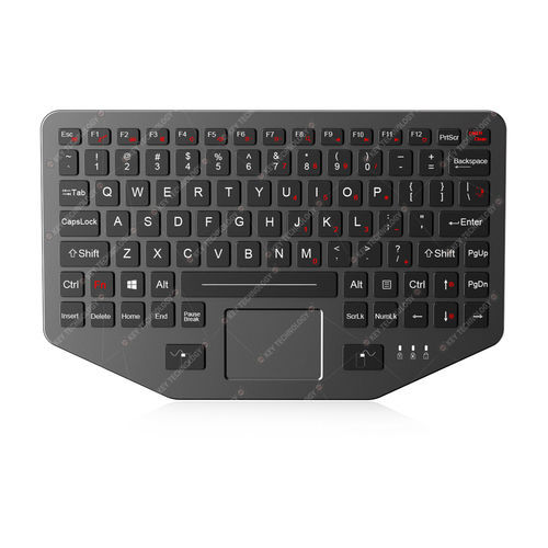 パネル設置用キーボード - K-TEK-M275TP-FN-BL-ANA-151B-DWP-V02 - Key Technology Rugged System Limited - カーボンコンタクト / マウスキー2つ付き / 91キー