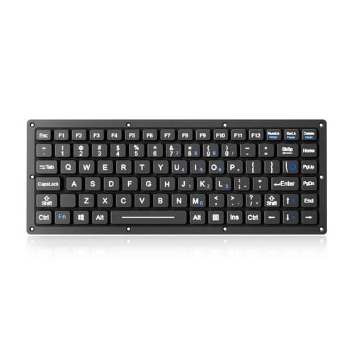 パネル設置用キーボード - K-TEK-M280-FN-BL-FC-KC-ML-EP - Key Technology Rugged System Limited - カーボンコンタクト / マウスキー2つ付き / 87キー