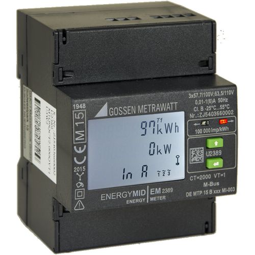 三相電力メーター - ENERGYMID EM2389, EM2289 Series - GOSSEN METRAWATT GmbH - DINレール / 液晶ディスプレイ