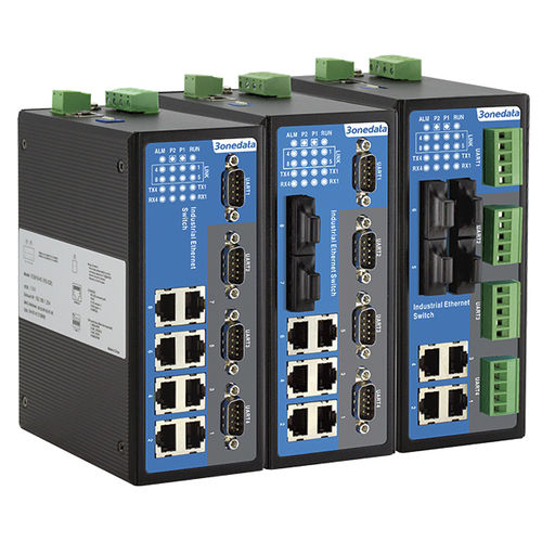 マネージドスイッチ - IES618-4D Series - 3onedata Co.,Ltd. - 8 ポート / 光ファイバー / シリアル