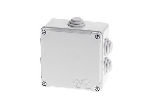 壁取り付け式ジャンクションボックス - 100 x 100 x 60 mm, IP 54 | GR17054 - GEROS - 防水・防塵性能 / プラスチック製 / 伸縮素材メンブレン付