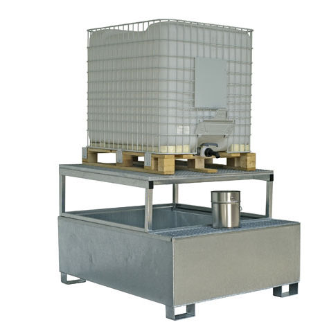 IBCコンテナ用スピルパレット - TCB 1 - Saebu Morsbach GmbH - 金属製 / 亜鉛メッキ グリッド付
