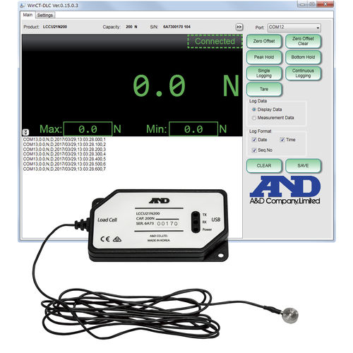 USBロードセル - LCCU-21 - A&D COMPANY, LIMITED - 圧縮 / ボタン型 / 歪みゲージ
