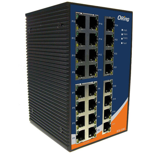 非管理型イーサネットスイッチ - IES-1240 - Oring Industrial Networking Corp. - 10/100BaseT(X) / 24 ポート / DINレール