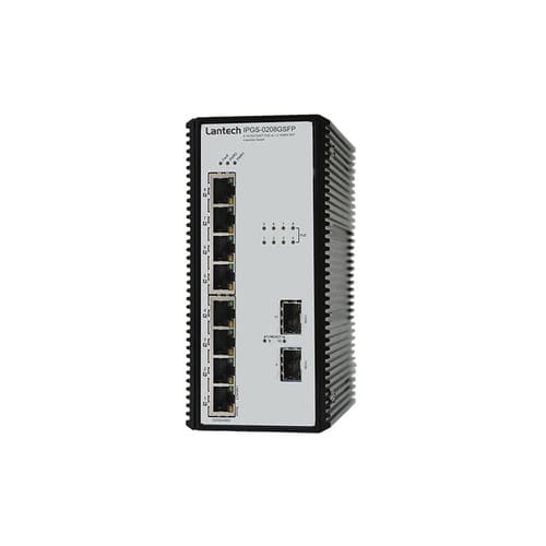 非管理型イーサネットスイッチ - IPGS-0208GSFP series - Lantech Communications Europe GmbH - 10 ポート / ギガビット / DINレール