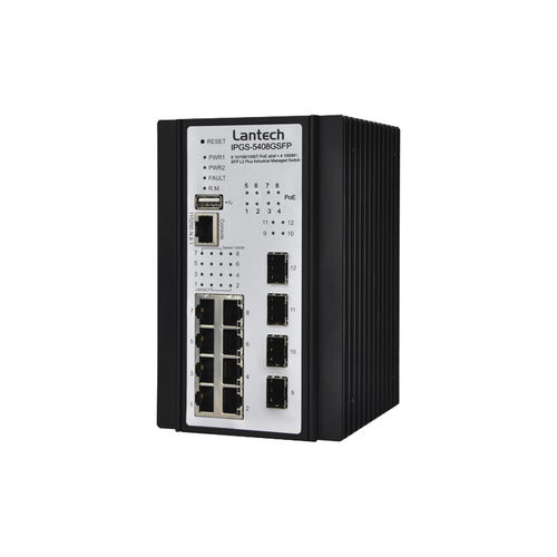 管理型イーサネットスイッチ - IPGS-5408GSFP series - Lantech Communications Europe GmbH - 12 ポート / ギガビット / レベル 2