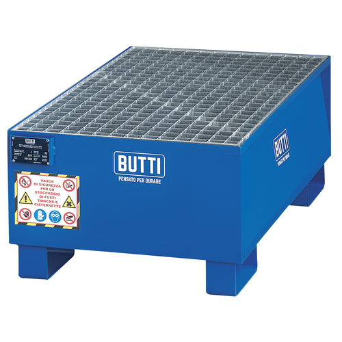ドラム缶1本用液体垂れ落ち防止パレット - 801VG - BUTTI - スチール製 / 亜鉛メッキ グリッド付
