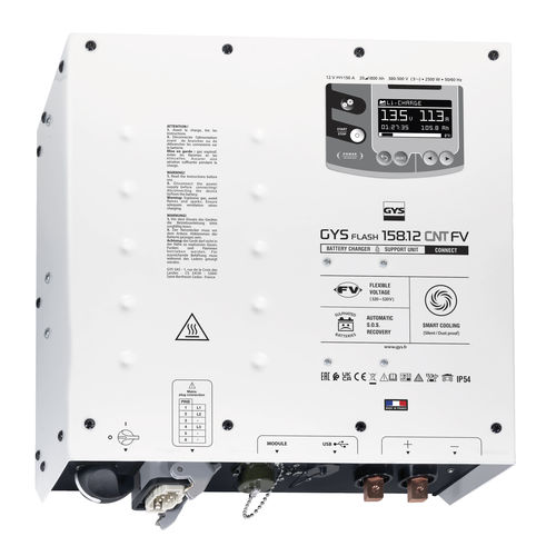 リチウムバッテリー充電器 - GYSFLASH 158.12 CNT FV - GYS - 鉛 / 三相 / USB接続