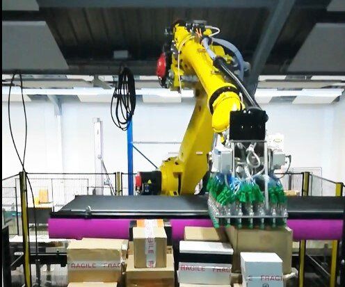 ロボット式パレット開梱 - Fives Cinetic SAS - ボトル / 工業用 / 袋用