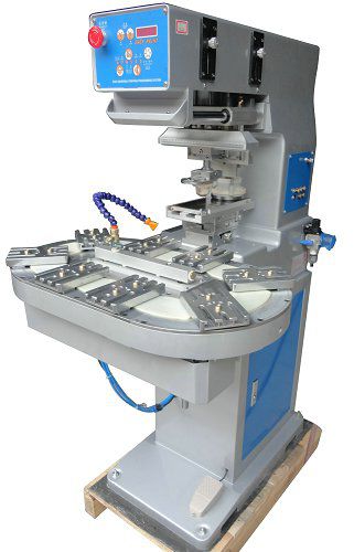 閉インキカップ付きパッド印刷機 - P1-250C/8T - LC Printing Machine Factory Limited - 回転式