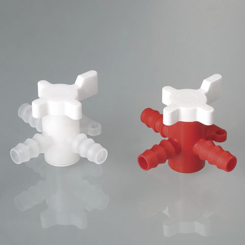 手動ハンドル付きバルブ -  Three-way valve - Bürkle - 食品産業用 / 液体用 / プラスチック製