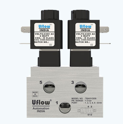 ポペット空気圧方向制御弁 - TBAS10DS - UFLOW AUTOMATION - ソレノイド操作 / 4方向2位置 / アルミニウム製