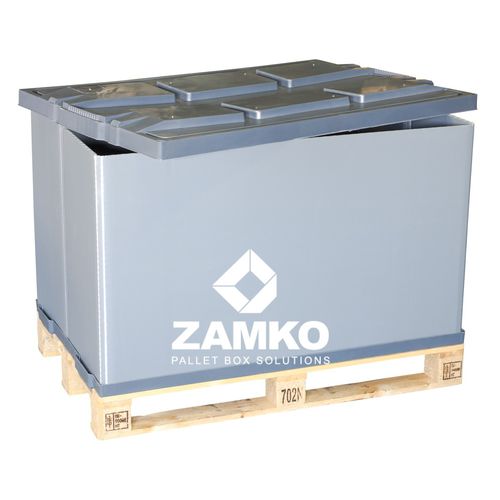プラスチック製パレットボックス - PBN.e75 - ZAMKO - 積み重ね式 / ふた付き