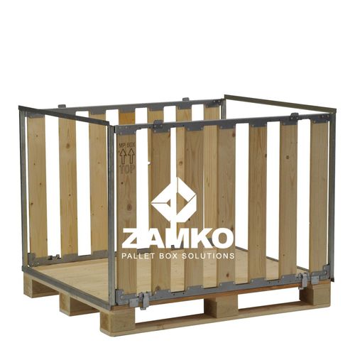 木製パレットボックス - MPB.b80.W2 - ZAMKO - 貯蔵用 / 輸送用 / 折り畳み式