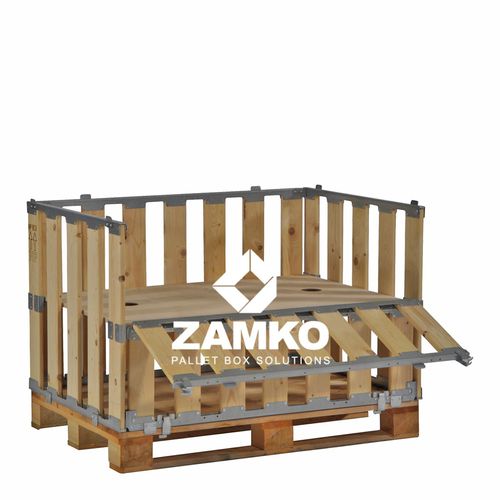 木製パレットボックス - MPB.e70.FS - ZAMKO - 貯蔵用 / 輸送用 / ハンドリング用