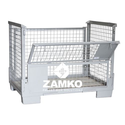 スチール製パレットボックス - SGN.b80.F - ZAMKO - 折り畳み式 / 再使用可能 / 荷台折りたたみ式