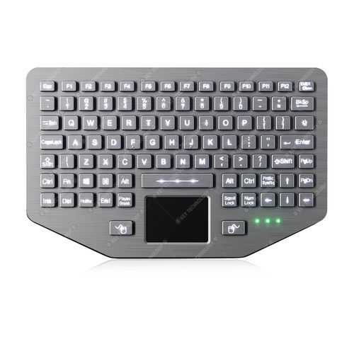 ステンレススチール製キーボード - K-TEK-A285TP-FN-BL-ML-DWP - Key Technology China Limited - パネル設置用 / メカニカルキー / マウスキー2つ付き