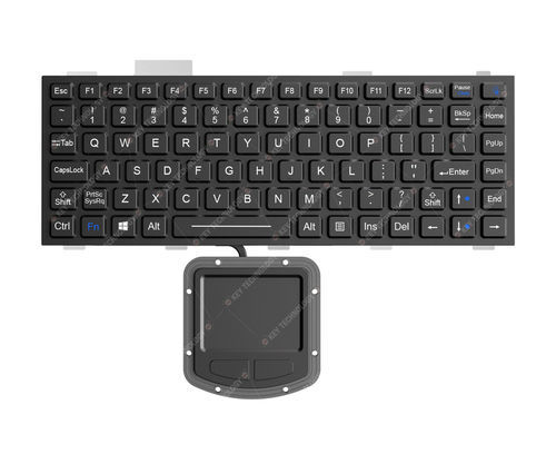 パネル設置用キーボード - K-TEK-M300-108-FN-BL-FC-ML+M73TP - Key Technology China Limited - カーボンコンタクト / マウスキー2つ付き / Fnキー付