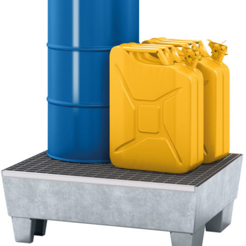 スチール製液体垂れ落ち防止パレット - 11946 - asecos GmbH - 多目的 / ドラム缶用 / 亜鉛めっき