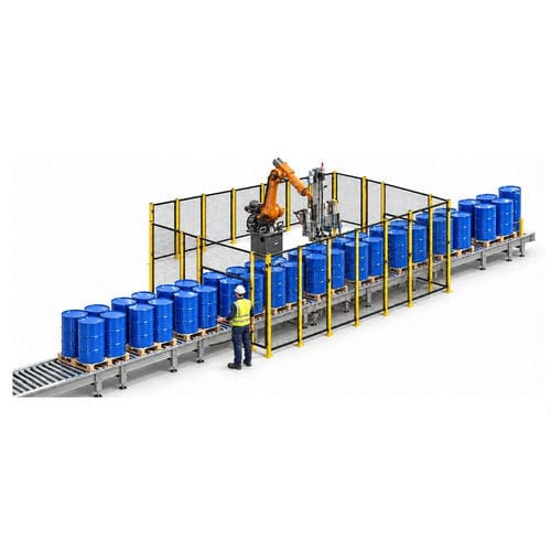 ロボット式充填機 - AiCROV - 全自動 / パレット上缶型容器 / 瓶用