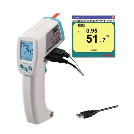 赤外放射温度計 - TES-1327KUSB - TES Electrical Electronic Corp. - 二重スケール / °C / °F