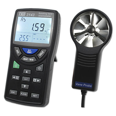 羽根型風速計 - TES-3143 - TES Electrical Electronic Corp. - デジタル式 / 携帯型