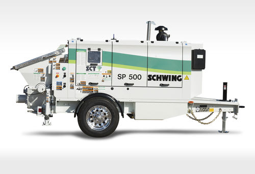 トレーラー上コンクリート ポンプ - SP 500 - SCHWING GmbH - 工事現場用 / ディーゼル / 電動式