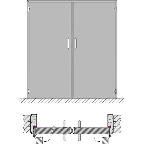 スライド式ドア - HEINEN SONDERMASCHINENBAU Neustadt GmbH - ヒンジ付き / ステンレススチール製 / スチール製