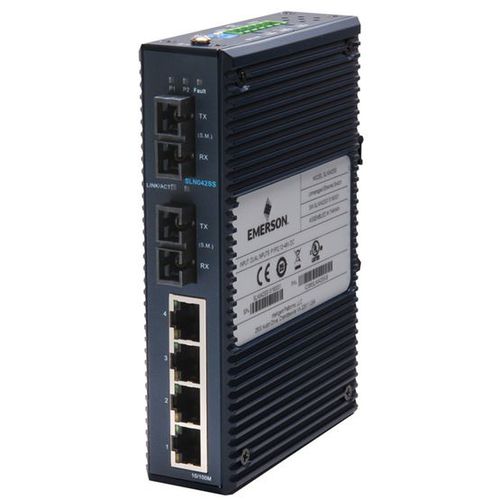 非管理型イーサネットスイッチ - IC086SLN042SS - Emerson - 6 ポート / 10/100BaseT(X) / 冗長