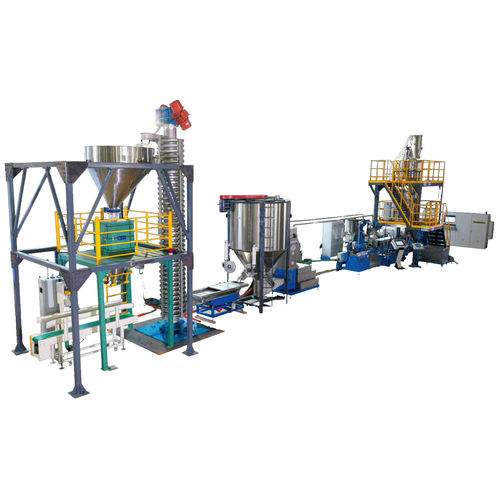 水冷却機能付押出しライン - Jwell Extrusion Machinery Co., Ltd., Shanghai - ツイン スクリュー / 空気冷却付き / コンパウンディング