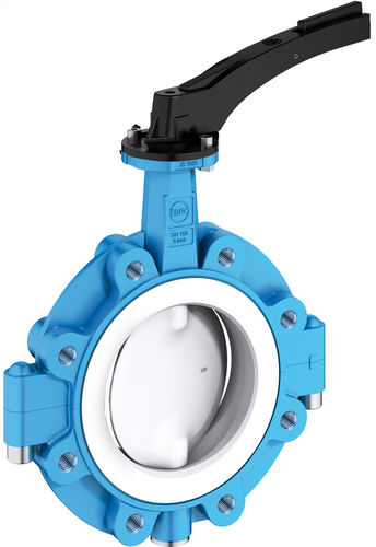 バタフライバルブ - T 214-A - EBRO ARMATUREN Gebr. Bröer GmbH - レバー / 化学製品 / ラグタイプ