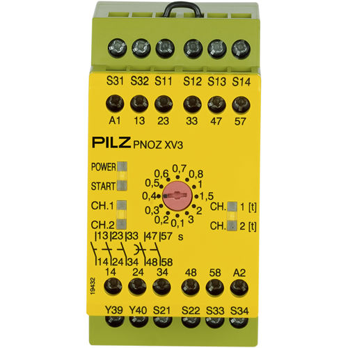 パネル取り付け用安全リレー - PNOZ XV3 - PILZ - ダブルチャンネル / 単一階層 / 24VDC