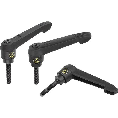 スチール製クランプ レバー - 06610 - norelem - Éléments standard mécaniques - プラスチック製ハンドル / ねじ式