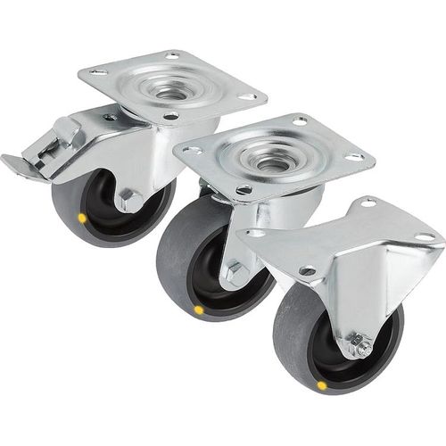 黒いラバー車輪 - 95016 - norelem - Éléments standard mécaniques - ハンドリング用 / フル / 静電気防止