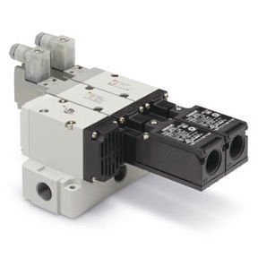 スプール空気圧方向制御弁 - VP54 series - SMC  - ソレノイド操作 / 3方向 / スプリングリターン
