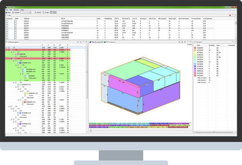 3Dネスティングソフトウェア - almaCube - ALMA - カッティングプラン用