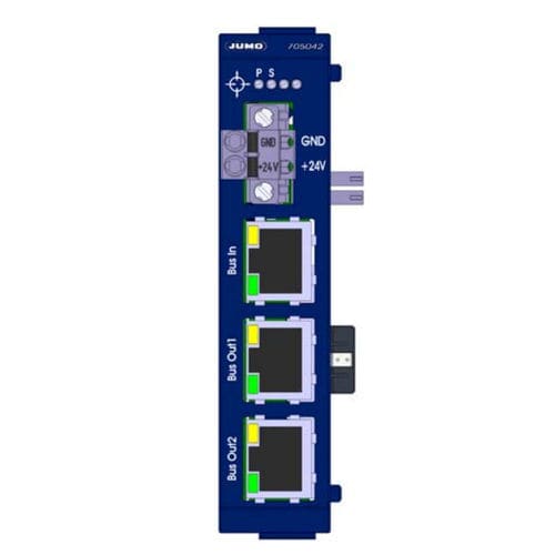 セントラル通信ルーター - 705042 - JUMO GmbH & Co. KG - RJ45 / DINレール / 3 ポート