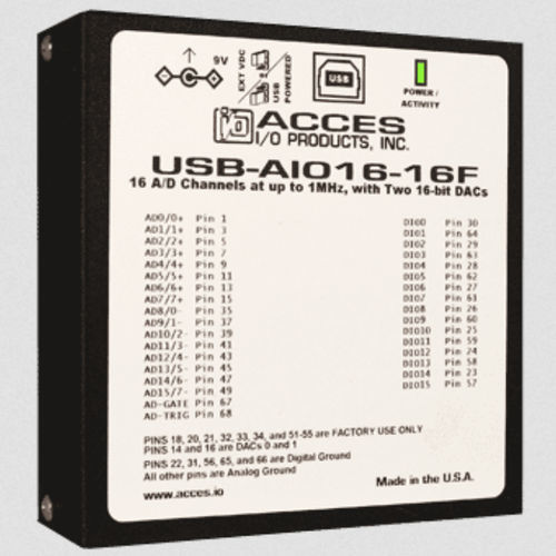 アナログ入出モジュール - USB-AIO16-16F - ACCES I/O Products, Inc. - USB / アナログ入力8 / 16チャンネル