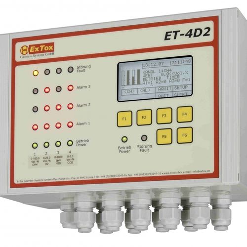マルチチャンネルガス検出装置 - ET-4D2/A - ExTox Gasmess-Systeme - LCD / DINレール取付型 / 壁掛け
