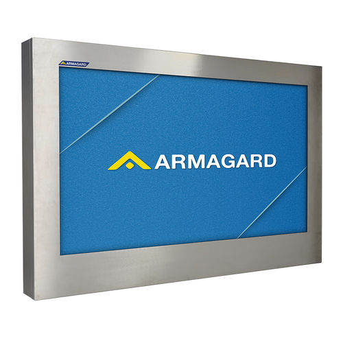 テレビ用エンクロージャ - SDS18-55-W-L - Armagard Ltd - 壁掛け / 長方形 / ステンレススチール製
