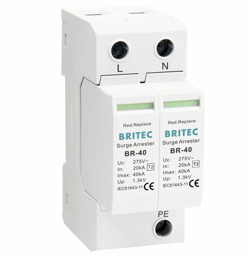 タイプ2避雷器 - BR-40 2P series - Britec Electric Co., Ltd - クラス II / 電気設備用 / 遠隔操作信号